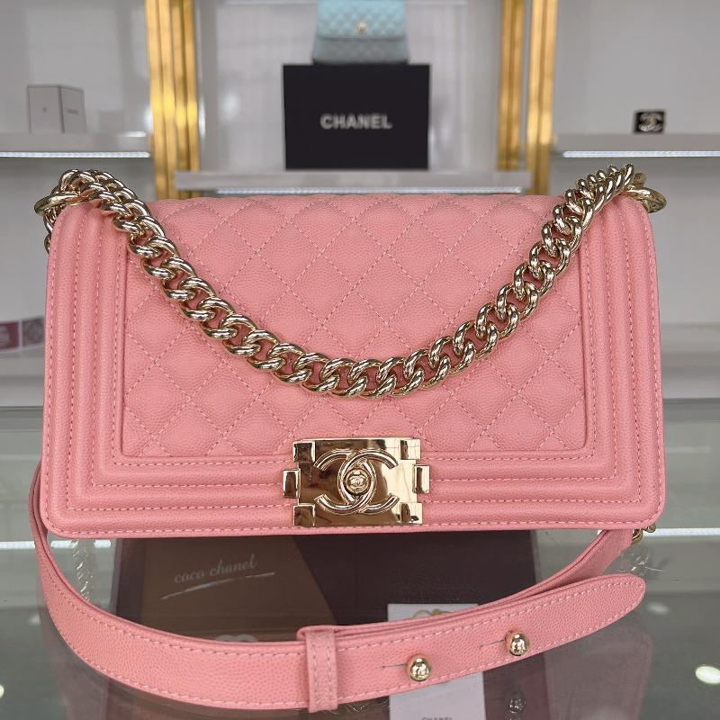 Chanel 2.55 Classic A67086 Fine ball patterned diamond grid light pink shiny gold buckle